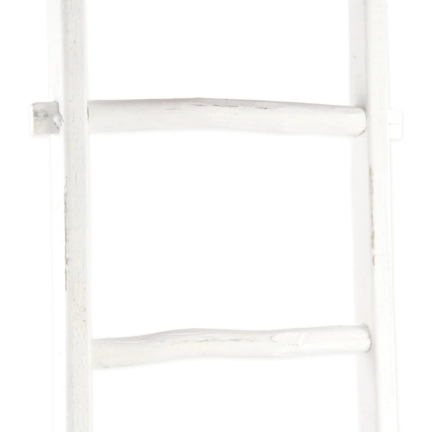 76" White Six Step Solid Wood Decorative Ladder