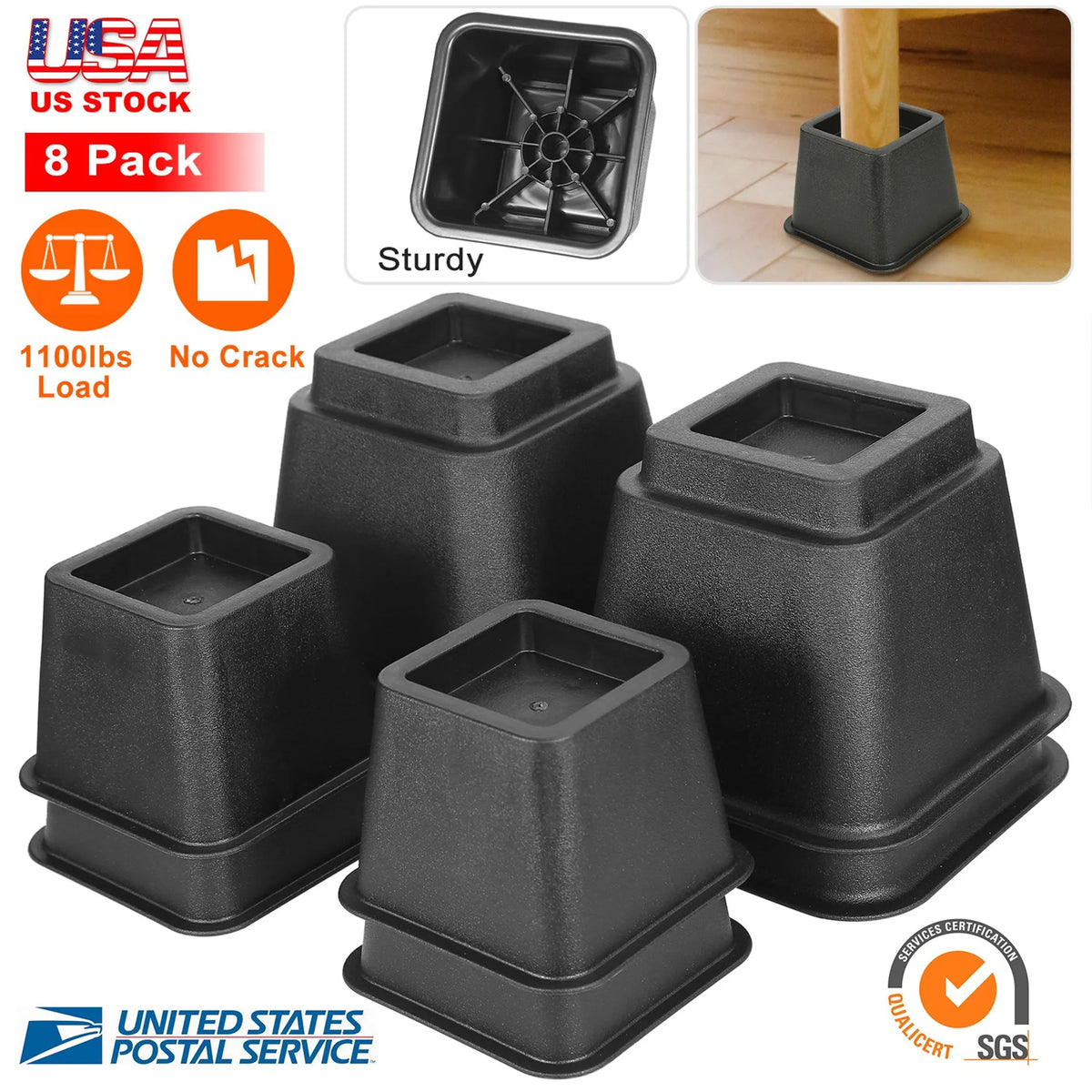 8Pcs Furniture Risers