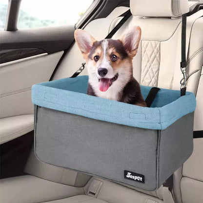 JESPET & GOOPAWS Dog Booster Seats for Cars, Portable Dog Car Seat Travel Carrier with Seat Belt