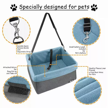 JESPET & GOOPAWS Dog Booster Seats for Cars, Portable Dog Car Seat Travel Carrier with Seat Belt