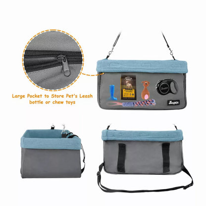 JESPET & GOOPAWS Dog Booster Seats for Cars, Portable Dog Car Seat Travel Carrier with Seat Belt