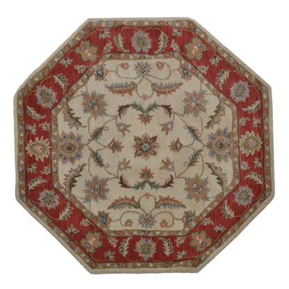 Rugsotic Carpets Hand Tufted Wool Octagon Area Rug Oriental