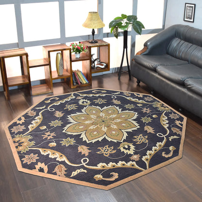 Rugsotic Carpets Hand Tufted Wool Octagon Area Rug Oriental
