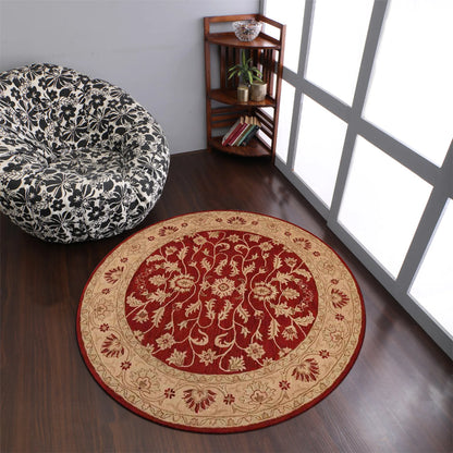 Rugsotic Carpets Hand Tufted Wool Round Area Rug Oriental