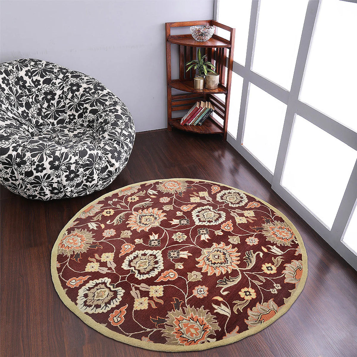 Rugsotic Carpets Hand Tufted Wool Round Area Rug Oriental