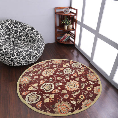 Rugsotic Carpets Hand Tufted Wool Round Area Rug Oriental
