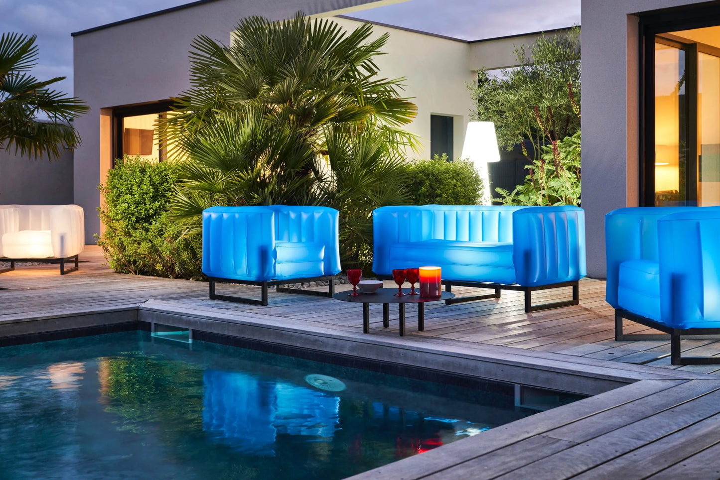 YOMI ARMCHAIR EKO WITH LIGHTING ALUMINIUM Frame