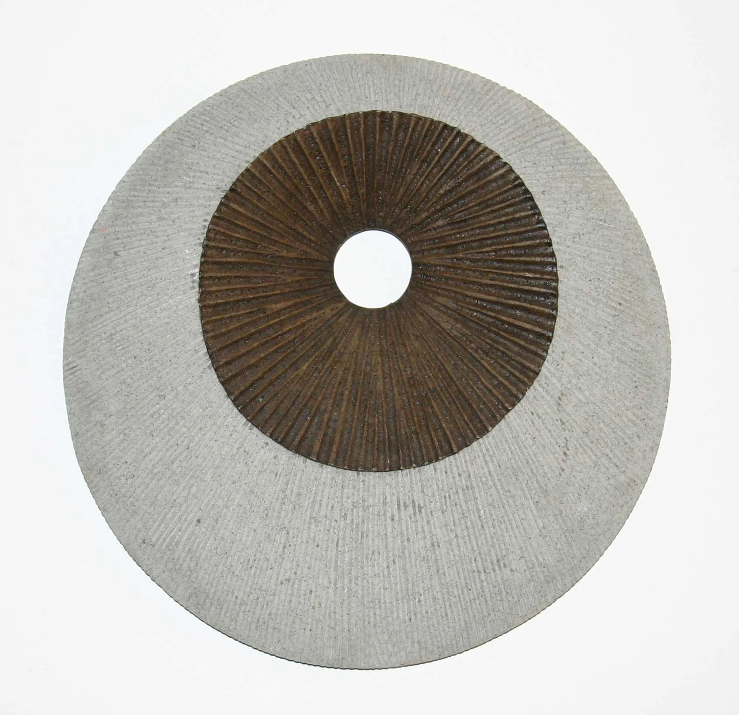 27" X 27" X 3" Brown & Gray Round Double Layer Ribbed Wall Decor