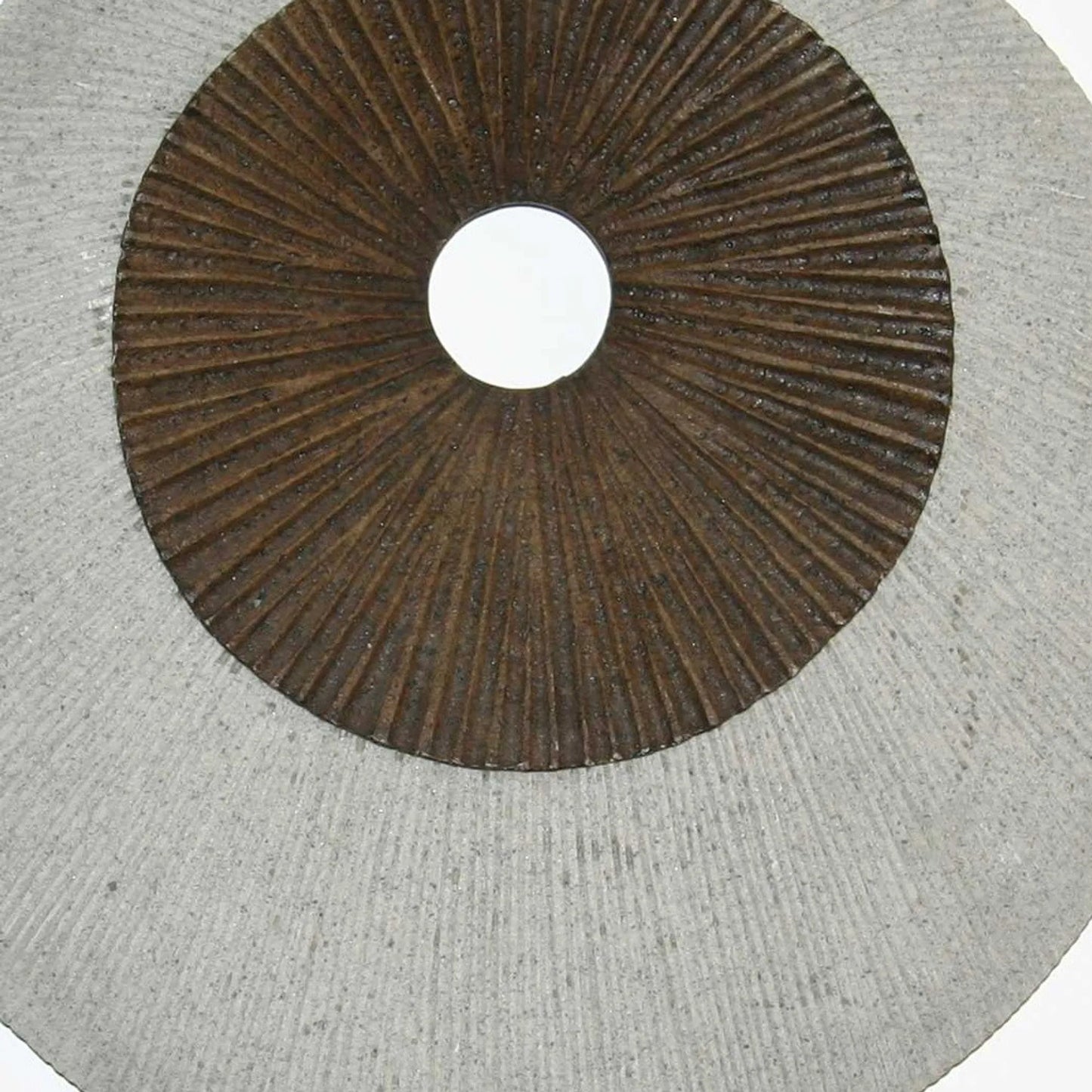 27" X 27" X 3" Brown & Gray Round Double Layer Ribbed Wall Decor