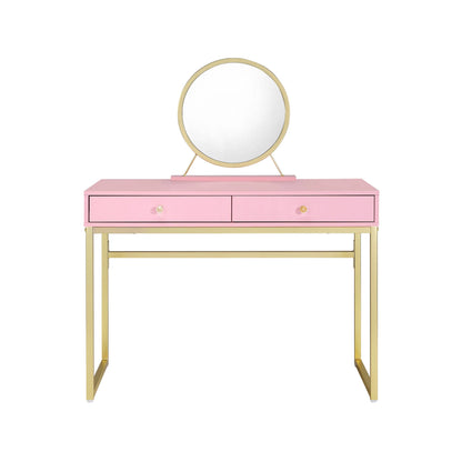 42" Pink Mirrored Two Drawer Dresser