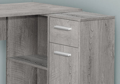 46" Gray Wood L Shape Computer Desk