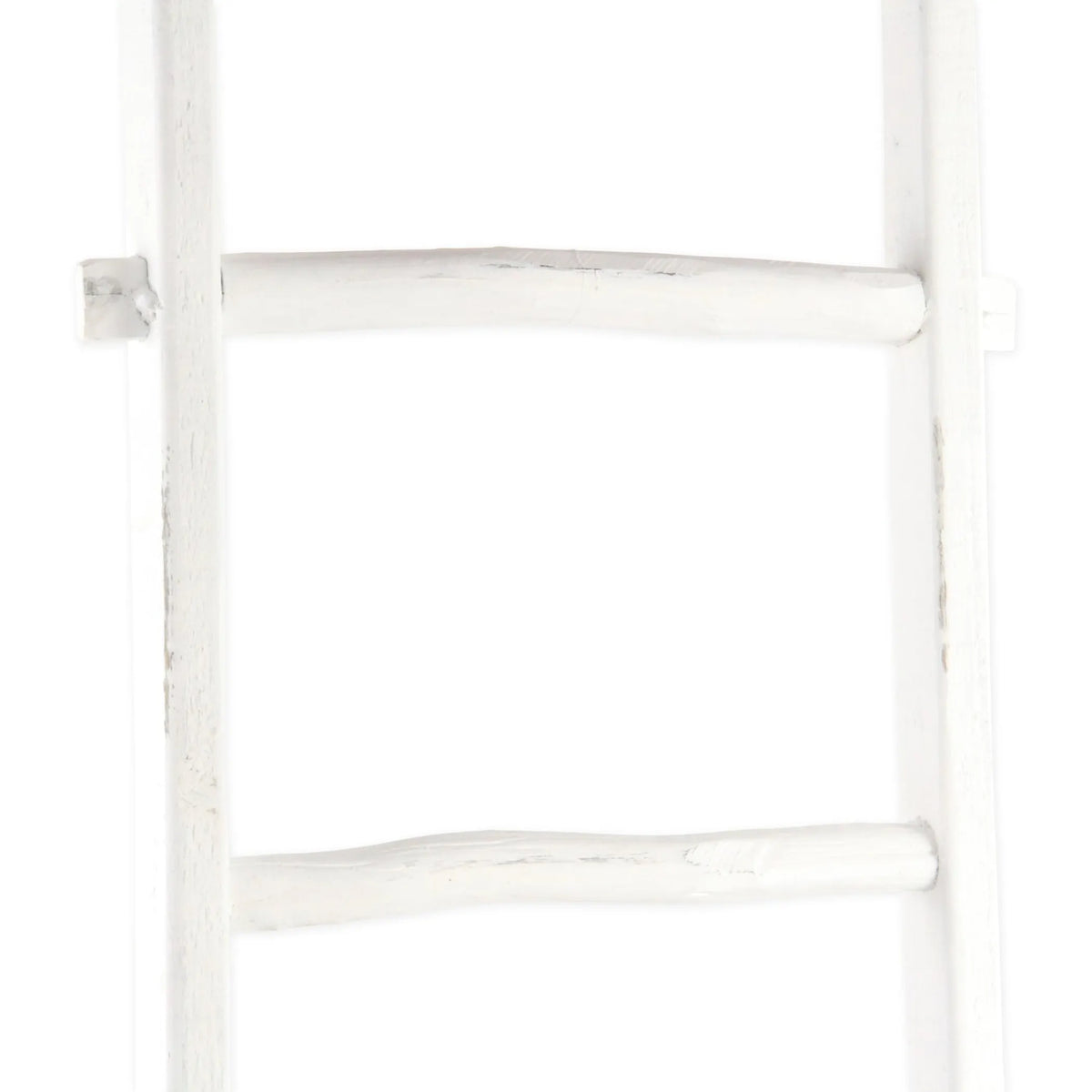 76" White Six Step Solid Wood Decorative Ladder