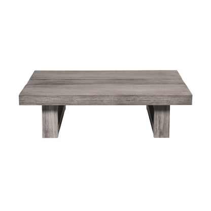 33" Gray Solid Wood Outdoor Coffee Table