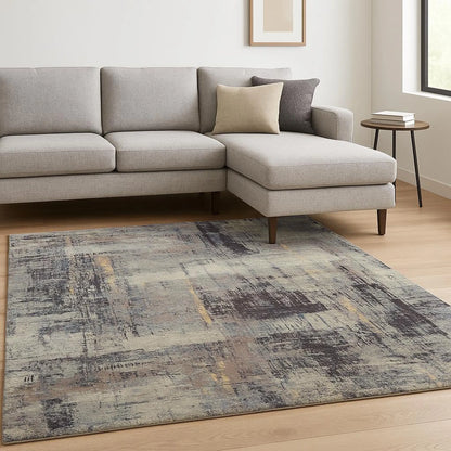 8' X 10' Purple Abstract Hand Knotted Area Rug