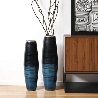 Abstract Glass Cylinder Floor Vases