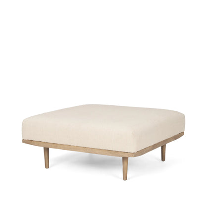 Wood Fabric Ottoman