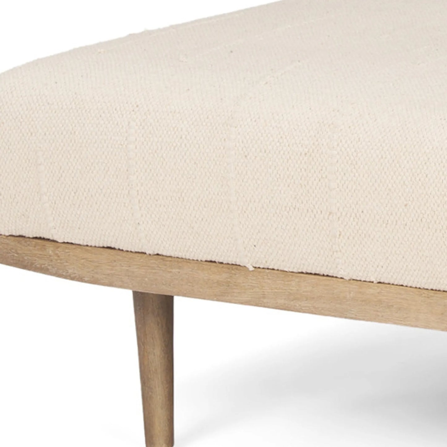 Wood Fabric Ottoman