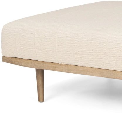 Wood Fabric Ottoman