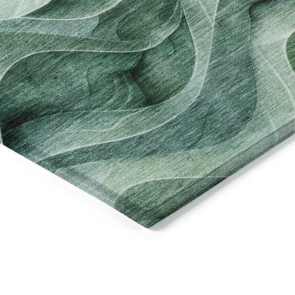 10' X 14' Teal Blue Abstract Washable Indoor Outdoor Area Rug