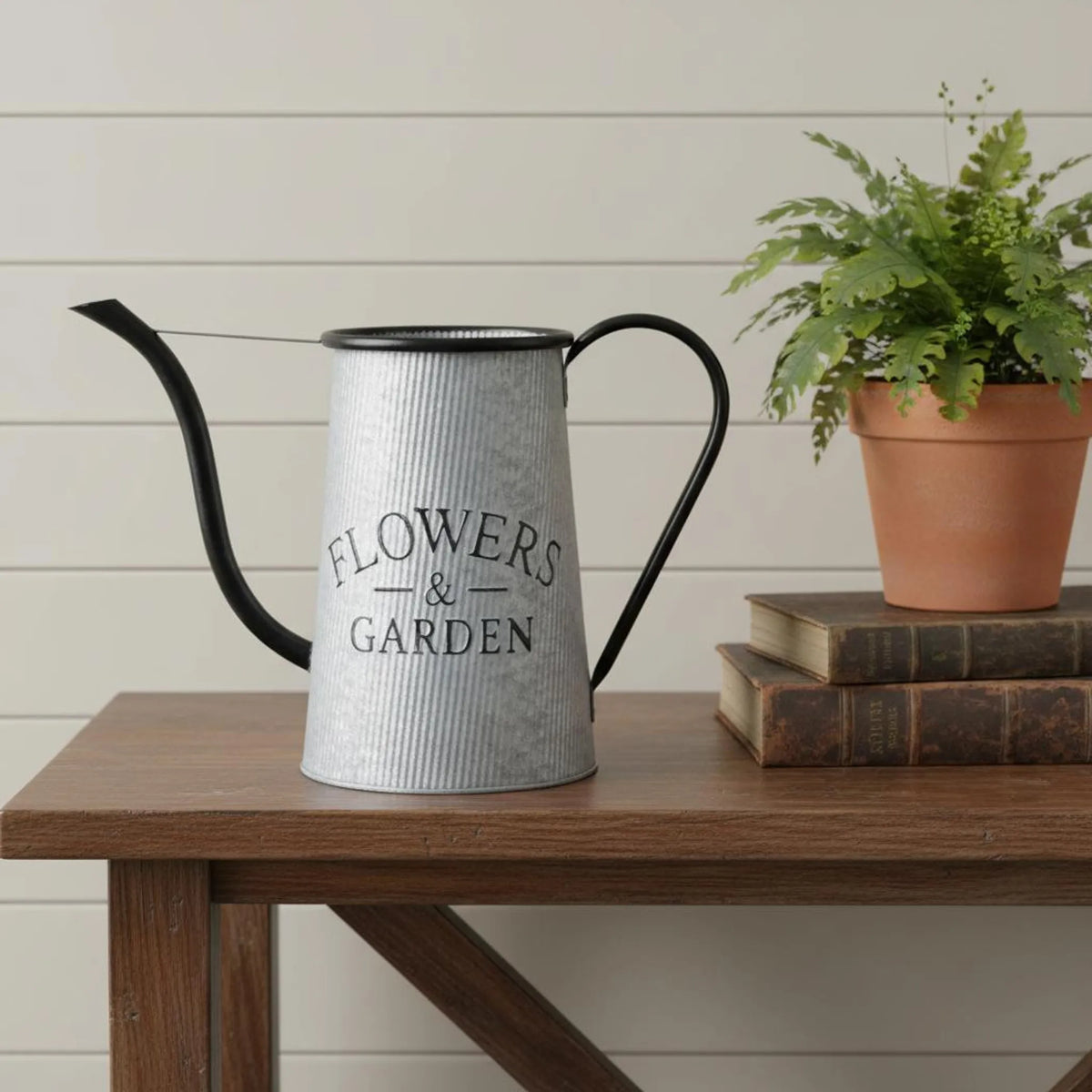 Galvanized Metal Flowers Garden Decorative Watering Can