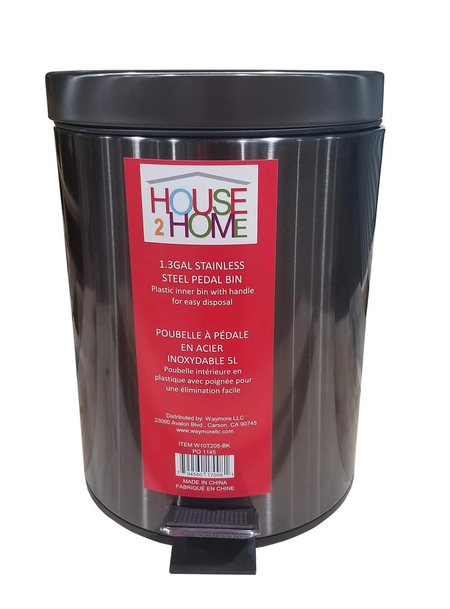 House 2 Home 5 L Stainless Steel Pedal Waste Bin